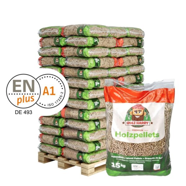Holzpellets HOLZ HARRY – 1.000 kg (ca. 70 x 15 kg) – Für effizientes Heizen